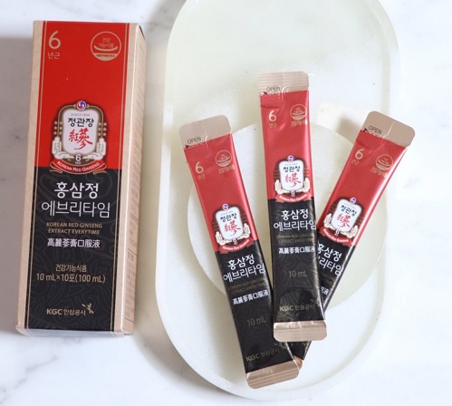 korean red ginseng extract everytime đóng gói nhỏ tiện lợi khi sử dụng