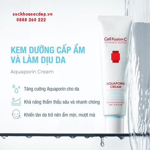 Công dụng của kem dưỡng ẩm Cell Fusion C Aquaporin Cream