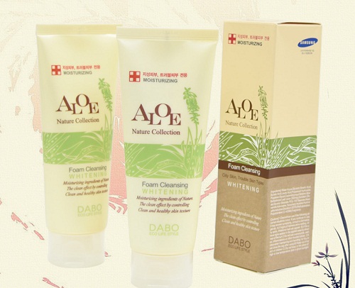 aloe nature collection foam cleansing whitening hàn quốc