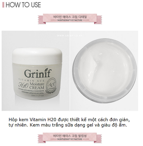 kem dưỡng ẩm tái tạo da vitamin ace h2o cream grinif 3