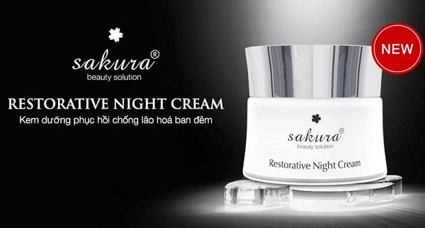 sakura restorative night cream an toàn không gây kích ứng da
