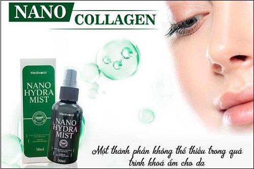 xịt dưỡng ẩm da mặt nano hydra mist có chứa thành phần nano collagen 