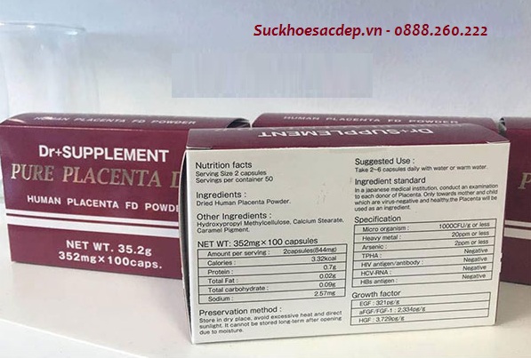 Viên uống tế bào gốc Pure Placenta D.R Nhật Bản 100 viên 