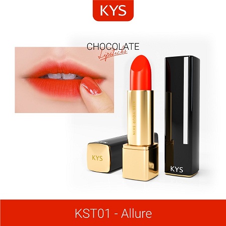 Son môi KYS Chocolate đỏ cam lên màu cực đẹp giữ màu trong thời gian dài