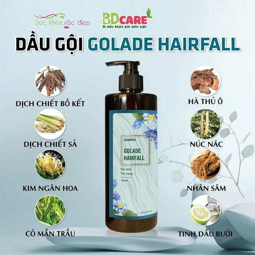 Thành phần của dầu gội dành cho tóc khô Golade Hairfall