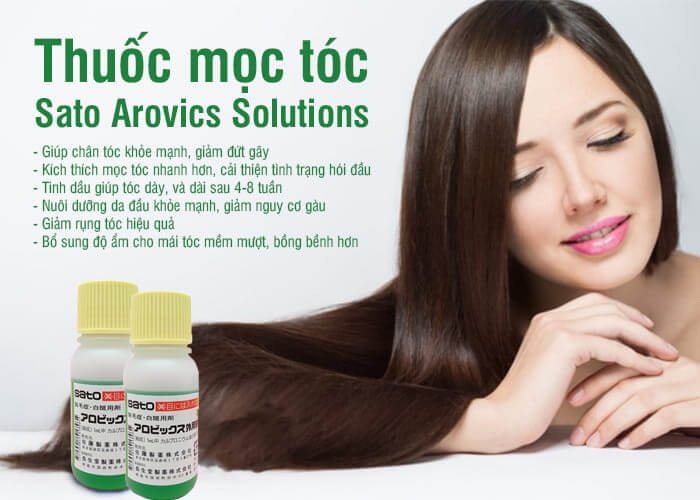 Tinh chất mọc tóc Sato Arovics Solutions 5% Nhật Bản 12 chai X 30ml