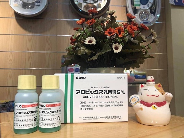 Tinh chất mọc tóc Sato Arovics Solutions 5% Nhật Bản 12 chai X 30ml