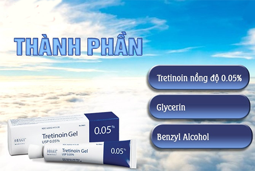 tretinoin gel usp 0.05 được bào chế từ những thành phần dưỡng chất lành tính