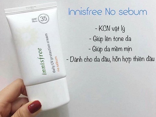 ưu điểm nổi bật của Innisfree Daily UV Protection Cream No Sebum SPF35 PA+++