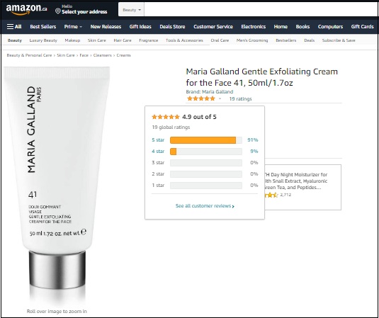 maria galland 41 gentle exfoliating cream for the face được đánh giá 5 sao về chất lượng