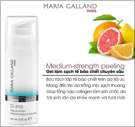 maria galland d-210 medium-strength peeling giúp làm sạch tế bào chết trên da