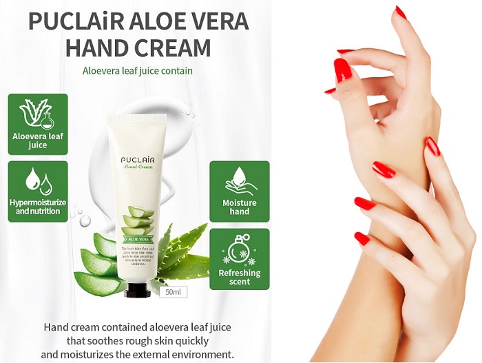 Kem dưỡng da tay Puclair Hand Cream Aloe Vera Hàn Quốc