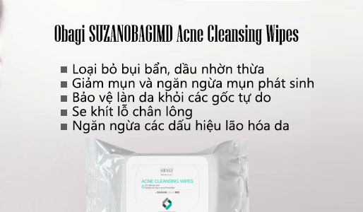 những công dụng của obagi suzanobagimd acne cleansing wipes