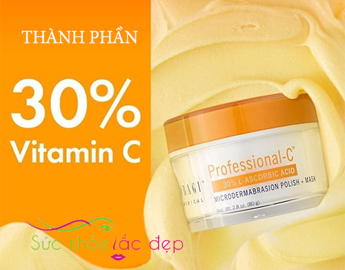 professional-c microdermabrasion polish + mask chứa 30% là vitamin c