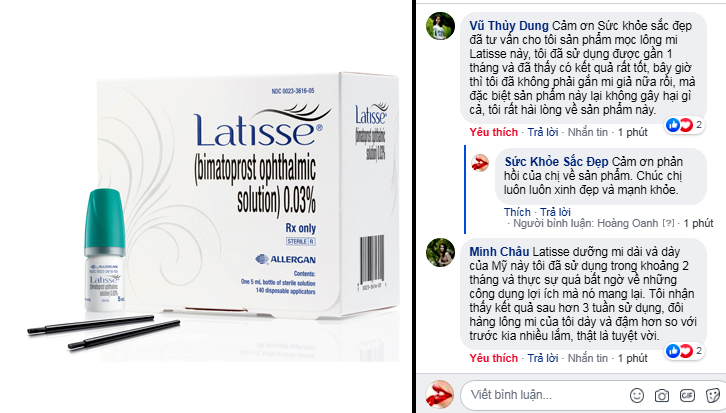 review của khách hàng về dưỡng mi Latisse