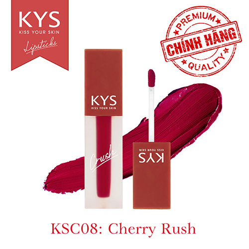 son kem KYS Chocolate Crush đỏ cherry – Cherry Rush  chính hãng
