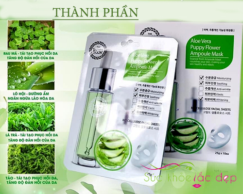 thành phần the nature book aloe vera poppy flower ampoule mask
