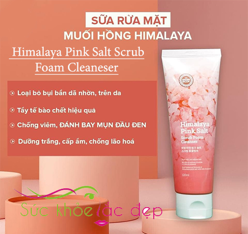 những công dụng của the nature book himalaya pink salt scrub foam cleanser