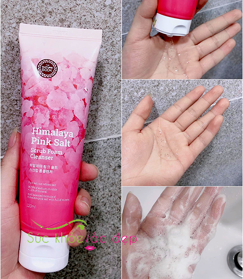 the nature book himalaya pink salt scrub foam cleanser hàn quốc