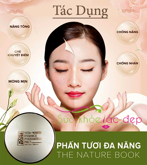 tác dụng của the nature book vita white essence foundation pact