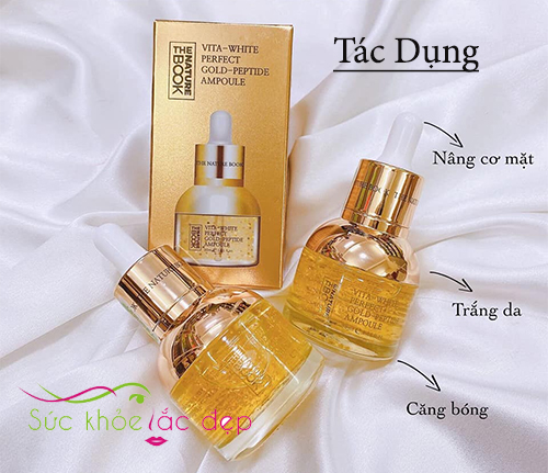 tác dụng của the nature book vita-white perfect gold peptide ampoule