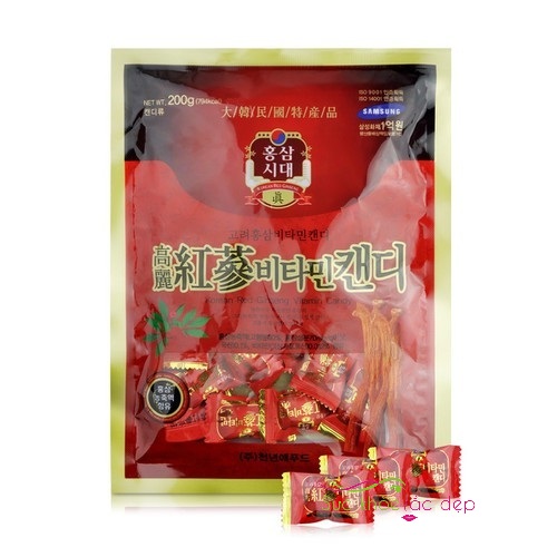 Korean Red Ginseng Vitamin Candy 200g – Kẹo hồng sâm Hàn Quốc