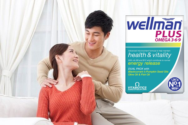 Viên uống Vitamin Wellman Plus Omega 3,6,9 cho nam trên 20+