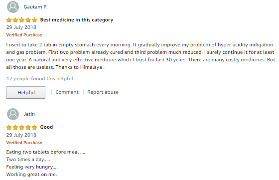Review của khách hàng  sau khi sử dụng liv 52 DS himalaya tại amazon