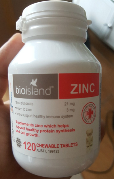 Viên nhai bổ sung kẽm cho trẻ Bio Island Zinc 120 viên của Úc