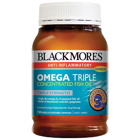 Viên Blackmores Omega Triple Concentration Fish Oil 150 viên của Úc