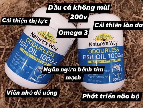 Dầu cá Natures Way Fish Oil 1000mg 200 viên