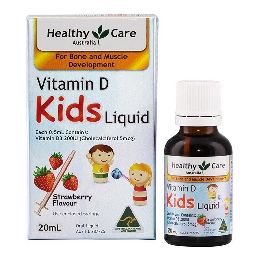 Vitamin D dạng nước cho trẻ Healthy Care Kids Liquid 20ml của Úc