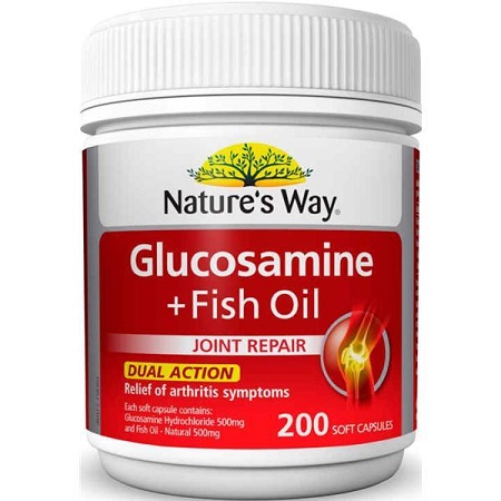 Glucosamine & dầu cá Natures Way 500mg viên bổ xương khớp
