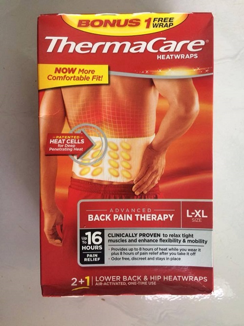 Miếng dán nhiệt ThermaCare HeatWraps Back & Hip của Mỹ