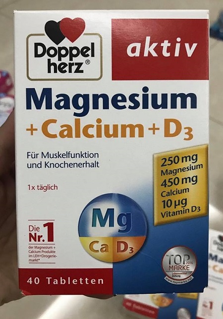 Viên bổ sung Magnesium + Calcium + D3 của Doppelherz Đức