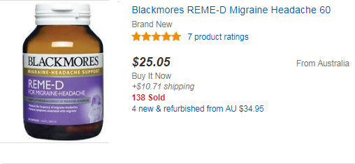 Review blackmores reme-d từ ebay.com