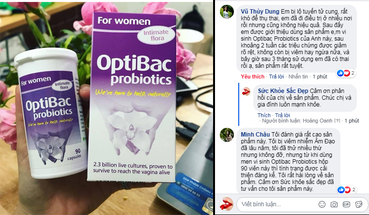 review men vi sinh Optibac Probiotics hộp 90 viên