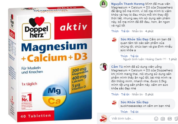 Review viên uống Magnesium + Calcium + D3 của Đức.