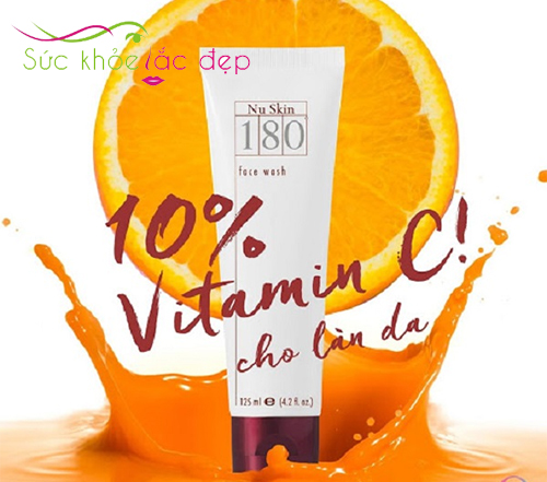 nu skin 180 face wash chứa 10% thành phần là vitamin c