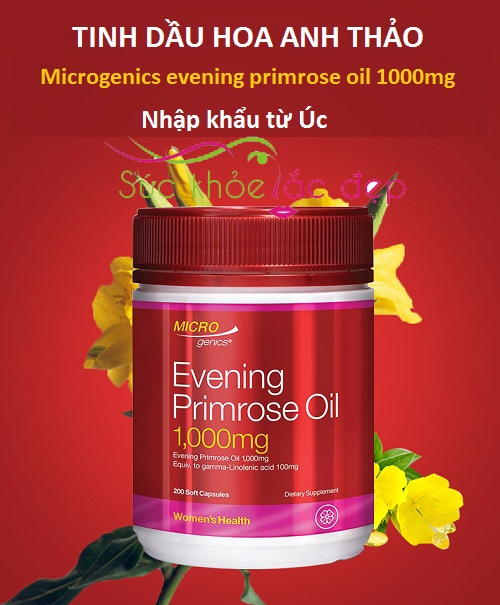 Tinh dầu hoa anh thảo Microgenics Evening Primrose Oil 1000mg