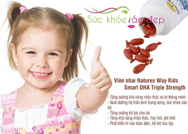  Viên nhai Nature’s Way Kids Smart DHA 300mg bổ sung DHA cho bé