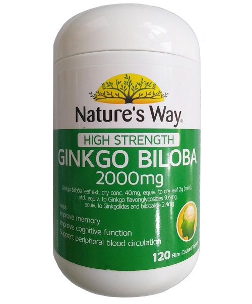 Viên uống Nature's Way High Trength Ginkgo Biloba 2000mg 120 viên Úc