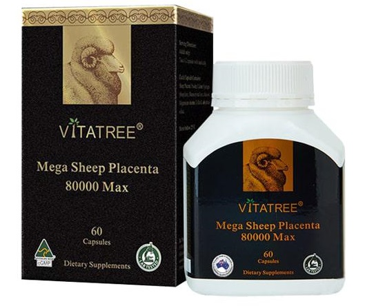 Viên uống nhau thai cừu Vitatree Mega Sheep Placenta 8000 Max