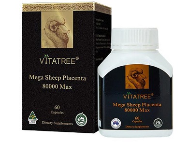 Viên uống nhau thai cừu Vitatree Mega Sheep Placenta 8000 Max Úc