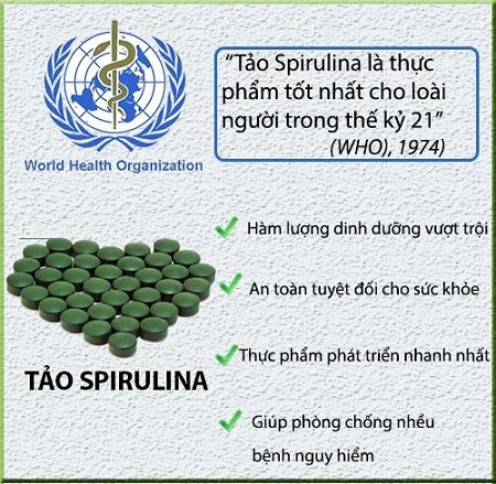 Tảo Spirulina được công nhận từ các tổ chức uy tín thế giới