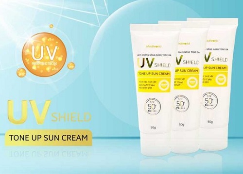 uv shield tone up sun cream giúp chống nắng nâng tone màu da hiệu quả