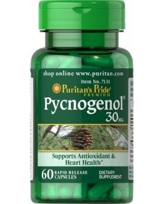 Viên uống Puritan's Pride Pycnogenol 30 mg - Chống lão hóa, tốt cho Tim Mạch